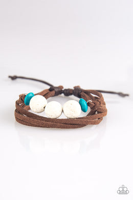 Paparazzi Adventure Zone - White Lava Rocks - Sliding Knot Bracelet - $5 Jewelry With Ashley Swint