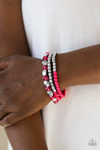 Load image into Gallery viewer, Paparazzi Beaded Bravado - Pink - Set of 3 Bracelets - $5 Jewelry With Ashley Swint