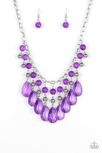 Load image into Gallery viewer, Paparazzi Beauty School Drop Out - Purple Beads - Silver Necklace &amp; Earrings - $5 Jewelry With Ashley Swint