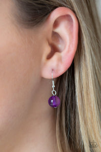 Paparazzi Beauty School Drop Out - Purple Beads - Silver Necklace & Earrings - $5 Jewelry With Ashley Swint