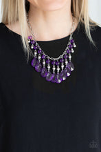 Load image into Gallery viewer, Paparazzi Beauty School Drop Out - Purple Beads - Silver Necklace &amp; Earrings - $5 Jewelry With Ashley Swint