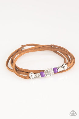 Paparazzi Clear A Path - Purple Bead - Suede Cording - Bracelet - $5 Jewelry With Ashley Swint