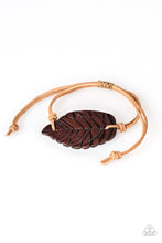 Load image into Gallery viewer, Paparazzi Forest Forager - Brown - Leather Leaf - Sliding Knot Bracelet - $5 Jewelry With Ashley Swint