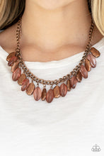 Load image into Gallery viewer, Paparazzi Fringe Fabulous - Copper - Shimmer Copper Chain Necklace and matching Earrings - $5 Jewelry With Ashley Swint