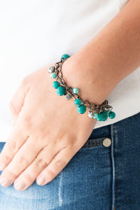 Paparazzi Hold My Drink - Green - Pearly Beads - Bold Gunmetal Chain - Bracelet - $5 Jewelry With Ashley Swint