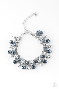 Paparazzi Just For The FUND Of It! - Blue - Metallic Shimmer - Silver Chains Bracelet - $5 Jewelry With Ashley Swint