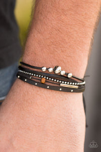 Paparazzi Long Road Home - Black - Leather - Sliding Knot Urban - Bracelet - $5 Jewelry With Ashley Swint