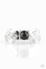 Load image into Gallery viewer, Paparazzi Luxury Loot - Black Rhinestones - Emerald Gems - Silver Dainty Band Ring - $5 Jewelry With Ashley Swint