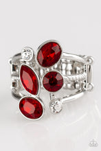 Load image into Gallery viewer, Paparazzi Metro Mingle - Red - and White Rhinestones - Ring - $5 Jewelry with Ashley Swint