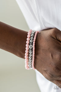 Paparazzi Midsummer Marvel - Pink Beads - Bracelet - $5 Jewelry With Ashley Swint