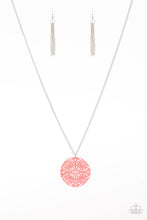 Load image into Gallery viewer, Paparazzi Midsummer Musical - Orange/Coral Filigree Pendant - Silver Necklace and matching Earrings - $5 Jewelry with Ashley Swint