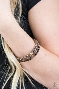 Paparazzi Naturally Nepal - Copper - Antiqued Shimmer - Ornate Stretchy Bracelet - $5 Jewelry With Ashley Swint