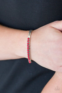 Paparazzi New Age Traveler - Red Beads - Silver Cuff Bracelet - $5 Jewelry With Ashley Swint