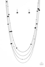 Load image into Gallery viewer, Paparazzi On The Front SHINE - Black Beads - Silver Chain Necklace &amp; Earrings - $5 Jewelry With Ashley Swint