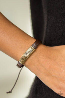 Paparazzi Ruins Raider - Brass - Leather Urban Bracelet - $5 Jewelry With Ashley Swint