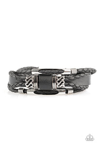 Paparazzi Run Out Of Road - Black Leather Braided Bracelet - $5 Jewelry With Ashley Swint