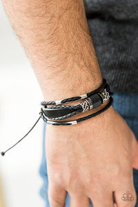 Paparazzi Run Out Of Road - Black Leather Braided Bracelet - $5 Jewelry With Ashley Swint