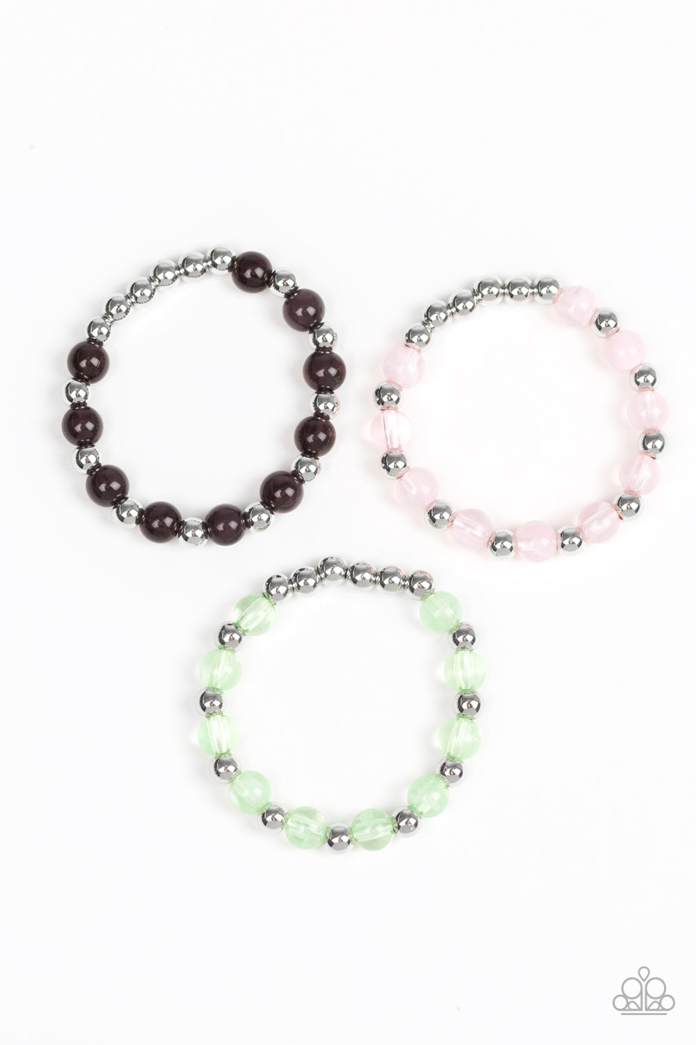 Paparazzi Starlet Shimmer Bracelets - 10 - Black, Green, Pink & Purple / Silver Beads - $5 Jewelry With Ashley Swint
