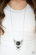 Load image into Gallery viewer, Paparazzi Summit Style - Black Stones - Silver Necklace with matching Earrings - $5 Jewelry With Ashley Swint