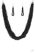 Load image into Gallery viewer, The Show Must CONGO On! - Black Seed Bead Necklace and matching Earrings - $5 Jewelry With Ashley Swint