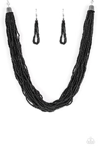 The Show Must CONGO On! - Black Seed Bead Necklace and matching Earrings - $5 Jewelry With Ashley Swint