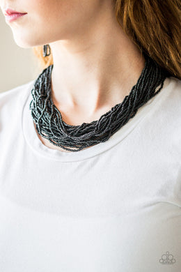 The Show Must CONGO On! - Black Seed Bead Necklace and matching Earrings - $5 Jewelry With Ashley Swint