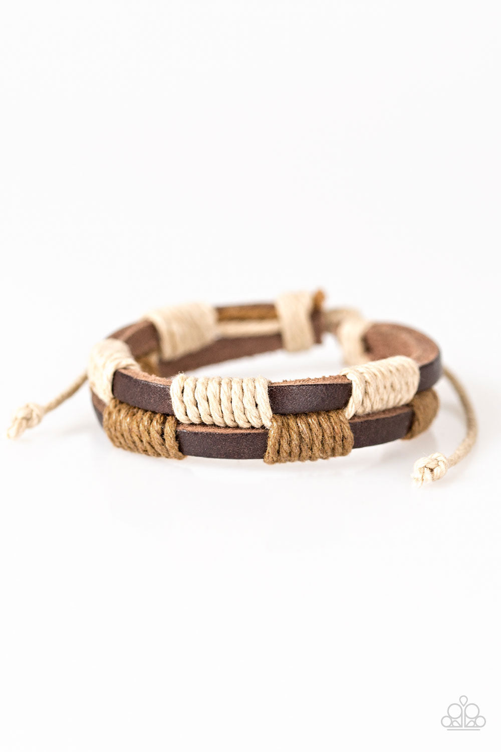 Paparazzi Trail Warrior - Brown - Leather - Sliding Knot Bracelet - $5 Jewelry With Ashley Swint