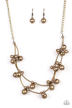 Load image into Gallery viewer, Paparazzi Wedding BELLES - Brass - Pearly Beads - Necklace &amp; Earrings - $5 Jewelry With Ashley Swint