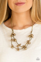 Load image into Gallery viewer, Paparazzi Wedding BELLES - Brass - Pearly Beads - Necklace &amp; Earrings - $5 Jewelry With Ashley Swint