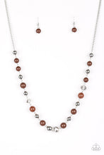 Load image into Gallery viewer, Paparazzi Weekend Getaway - Brown - Glittery Beads - Silver Chain Necklace &amp; Earrings - $5 Jewelry With Ashley Swint