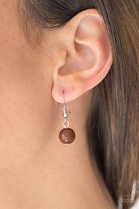 Paparazzi Weekend Getaway - Brown - Glittery Beads - Silver Chain Necklace & Earrings - $5 Jewelry With Ashley Swint