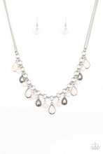 Load image into Gallery viewer, Paparazzi Welcome To Bedrock - White - Teardrop Stones - Bold Double Silver Chain Necklace - $5 Jewelry With Ashley Swint