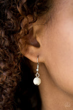 Load image into Gallery viewer, Paparazzi Welcome To Bedrock - White - Teardrop Stones - Bold Double Silver Chain Necklace - $5 Jewelry With Ashley Swint