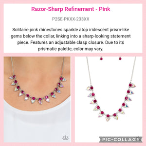 Paparazzi Razor-Sharp Refinement - Pink - Necklace & Earrings