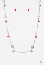 Load image into Gallery viewer, Paparazzi Color Boost - Red Bead - Silver Chain Necklace &amp; Earrings - $5 Jewelry With Ashley Swint