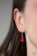 Load image into Gallery viewer, Paparazzi Color Boost - Red Bead - Silver Chain Necklace &amp; Earrings - $5 Jewelry With Ashley Swint