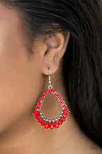 Load image into Gallery viewer, Paparazzi Crystal Waters - Red Beads - Teardrop Earrings - $5 Jewelry With Ashley Swint
