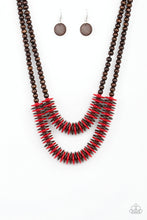 Load image into Gallery viewer, Paparazzi Dominican Disco - Red - Wooden Necklace &amp; Earrings - $5 Jewelry With Ashley Swint