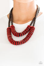 Load image into Gallery viewer, Paparazzi Dominican Disco - Red - Wooden Necklace &amp; Earrings - $5 Jewelry With Ashley Swint