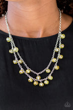 Load image into Gallery viewer, Paparazzi Super Supernova - Yellow - Crystal Beads - Silver Chains - Necklace &amp; Earrings - $5 Jewelry With Ashley Swint