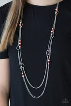 Load image into Gallery viewer, Paparazzi The New Girl In Town - Orange / Coral Pearls - Necklace and matching Earrings - $5 Jewelry With Ashley Swint
