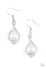 Load image into Gallery viewer, Paparazzi Westminster Waltz - White Pearl - Rhinestones - Earrings - $5 Jewelry With Ashley Swint