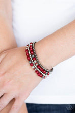 Load image into Gallery viewer, Paparazzi Bracelet ~ Stacked Style Maker - Red set of stretch bracelets