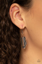 Load image into Gallery viewer, Paparazzi Cougar Cave - Copper - Edgy Geometric Textures - Necklace and matching Earrings - $5 Jewelry With Ashley Swint