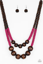 Load image into Gallery viewer, Paparazzi Cancun Cast Away - Pink - Wooden Necklace &amp; Earrings - $5 Jewelry With Ashley Swint