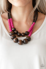 Load image into Gallery viewer, Paparazzi Cancun Cast Away - Pink - Wooden Necklace &amp; Earrings - $5 Jewelry With Ashley Swint