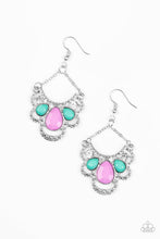 Load image into Gallery viewer, Paparazzi Caribbean Royalty - Multi - Teardrop Silver Earrings - $5 Jewelry with Ashley Swint