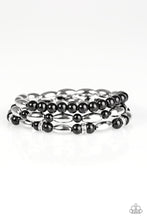 Load image into Gallery viewer, Paparazzi Chic Contender - Black Beads - White Rhinestones - Silver Beads - Set of 3 Bracelets - $5 Jewelry With Ashley Swint