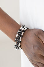 Load image into Gallery viewer, Paparazzi Chic Contender - Black Beads - White Rhinestones - Silver Beads - Set of 3 Bracelets - $5 Jewelry With Ashley Swint