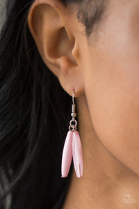 Paparazzi Full Of Flavor - Pink Beads - Silver Chain Necklace & Earrings - $5 Jewelry With Ashley Swint